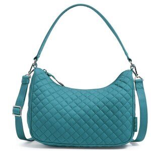 Vera Bradley Women's Cotton Frannie Crescent Crossbody Bag Forever Green